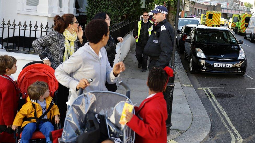 Police outside Parsons Green tube station