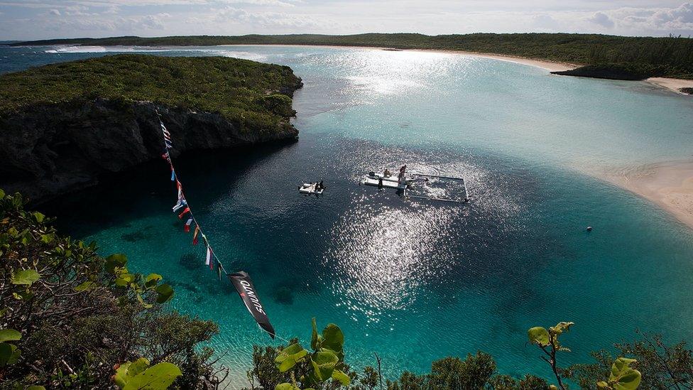 Dean's Blue Hole in the Bahamas