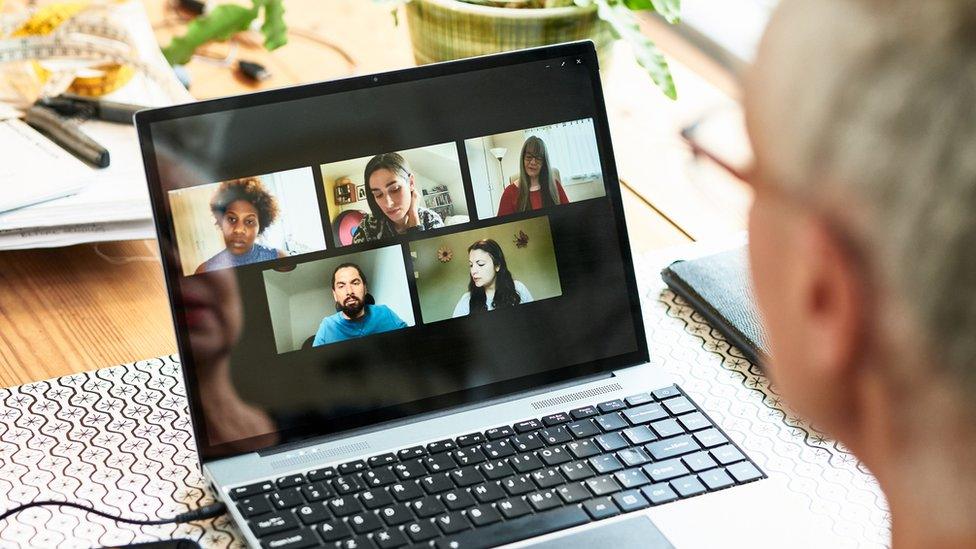 A stock image of working from home