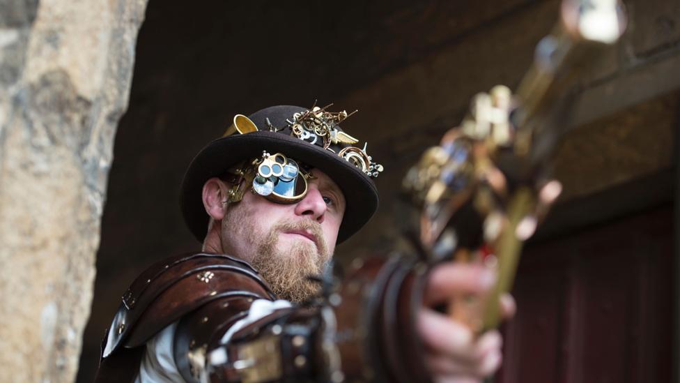 Steampunk enthusiast at the festival in 2016