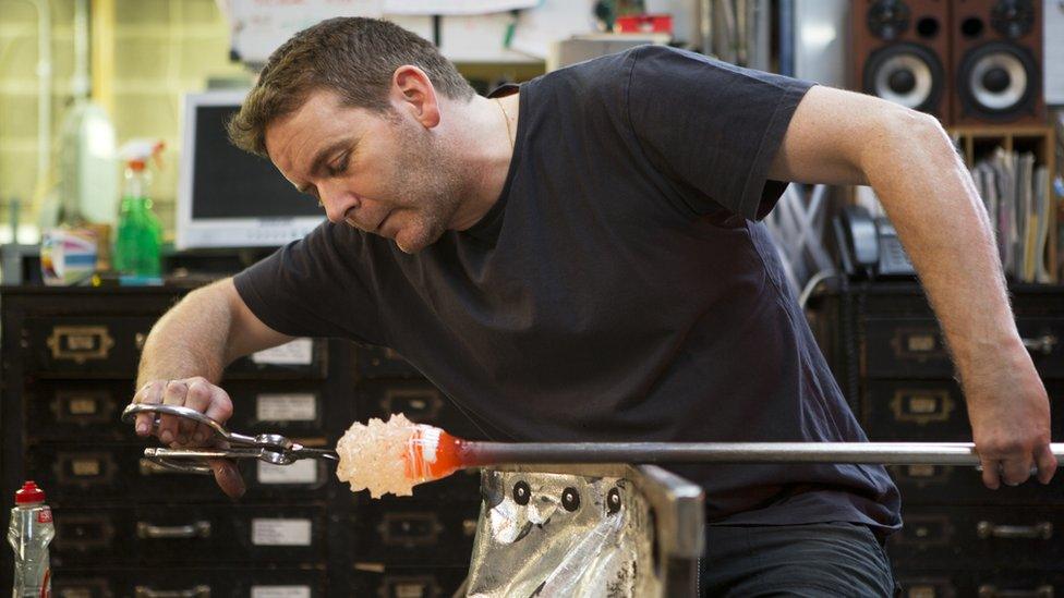 Stock image of a glass blower