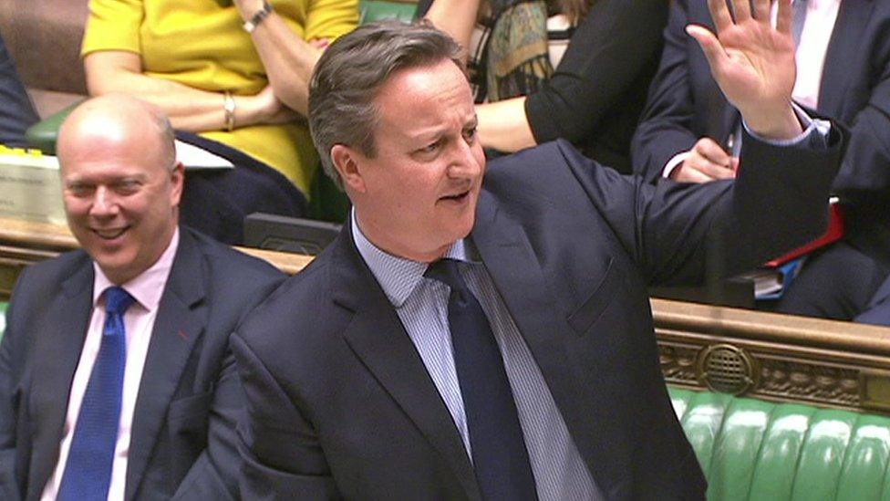 David Cameron in the House of Commons