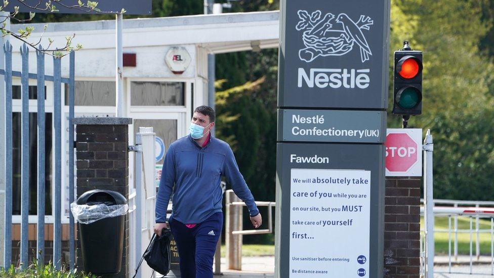 Man leaving Nestle factory in Fawdon