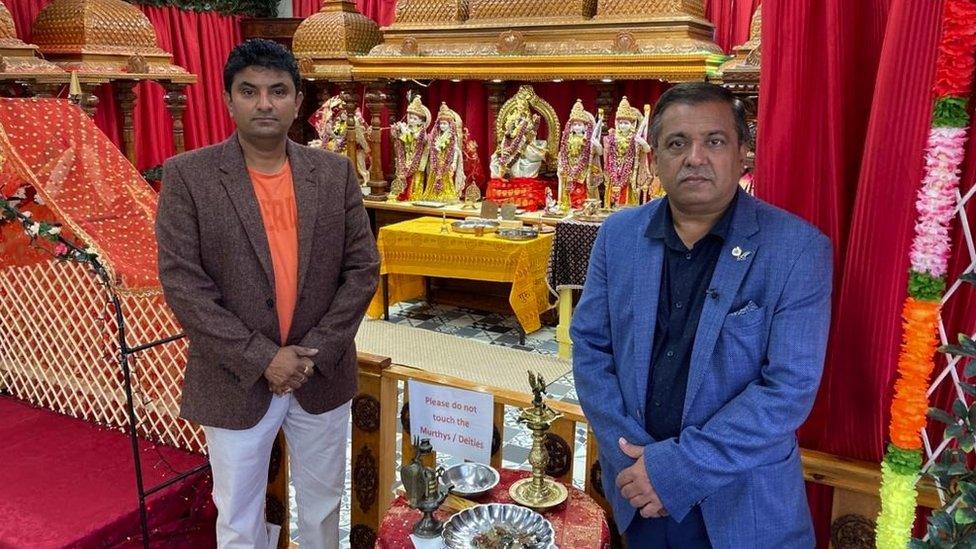 Raj Patel, a trustee (left) and Pradeep Bhardwaj, chair of Swindon Hindu Temple