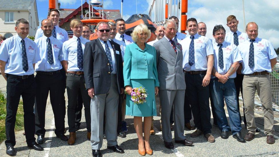 The royal couple visited RNLI Criccieth volunteers