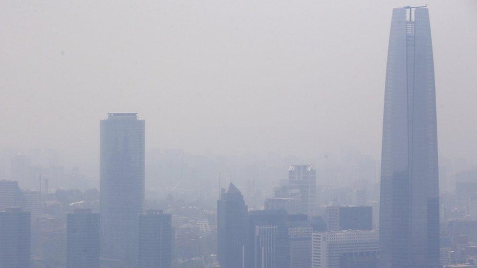 Smoke from the fires in Santiago, 19 Jan 2017