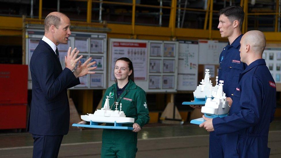 Prince William speaks to BAE system workers