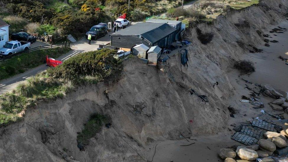 Home on cliff edge at Hemsby