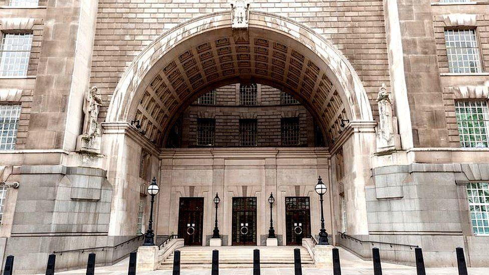 The entrance to MI5's London headquarters, Thames House