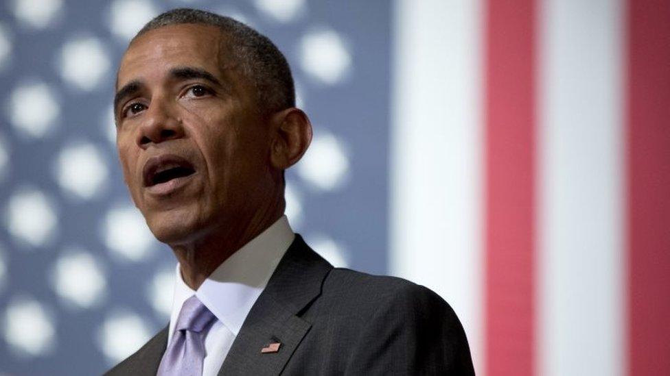 US President Barack Obama speaks at the Lao National Cultural Hall in Vientiane (06 September 2016)