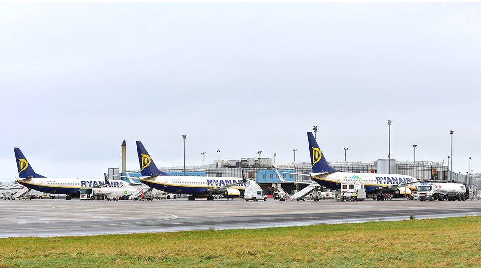 Ryanair planes grounded at