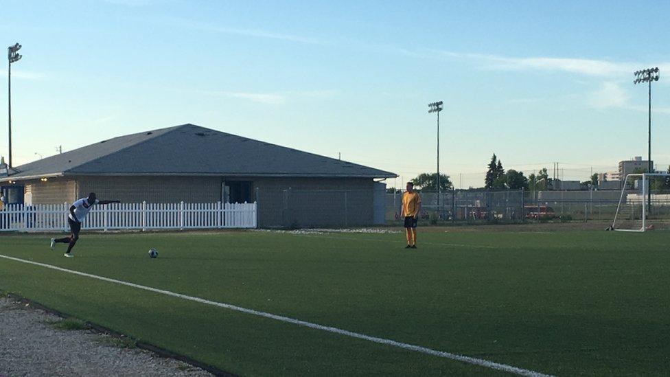 Seidu Mohammed on the football pitch