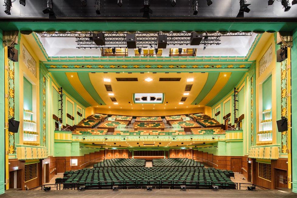 Inside Stockton's Globe Theatre