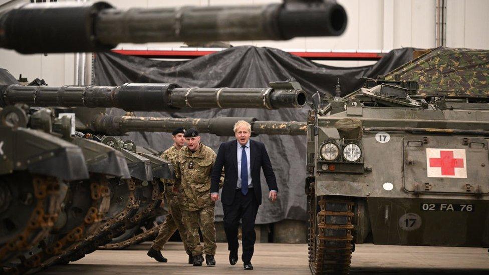 Prime Minister Boris Johnson visits troops in Estonia