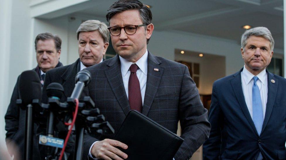 House Republican leaders outside the White House on Wednesday