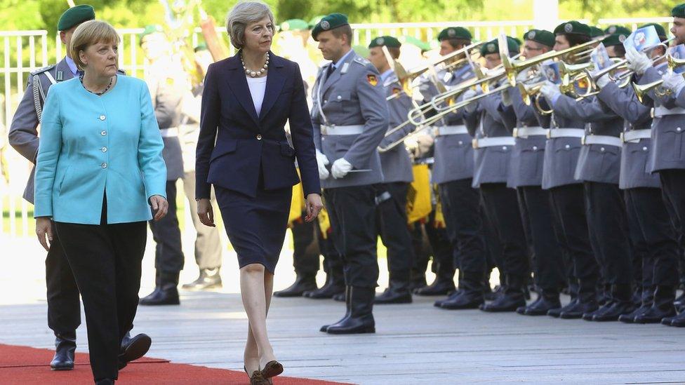 Theresa May and Angela Merkel