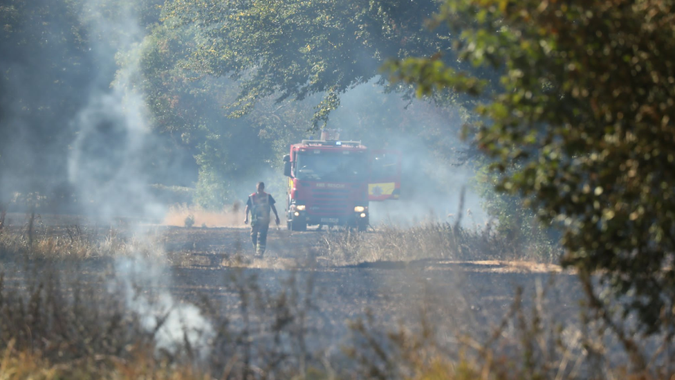 Firefighters at Broomfield field fire