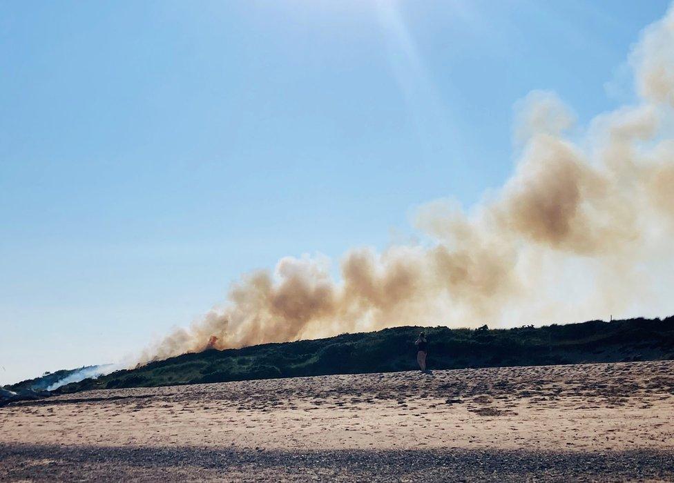 Fire at Aberdeen beach