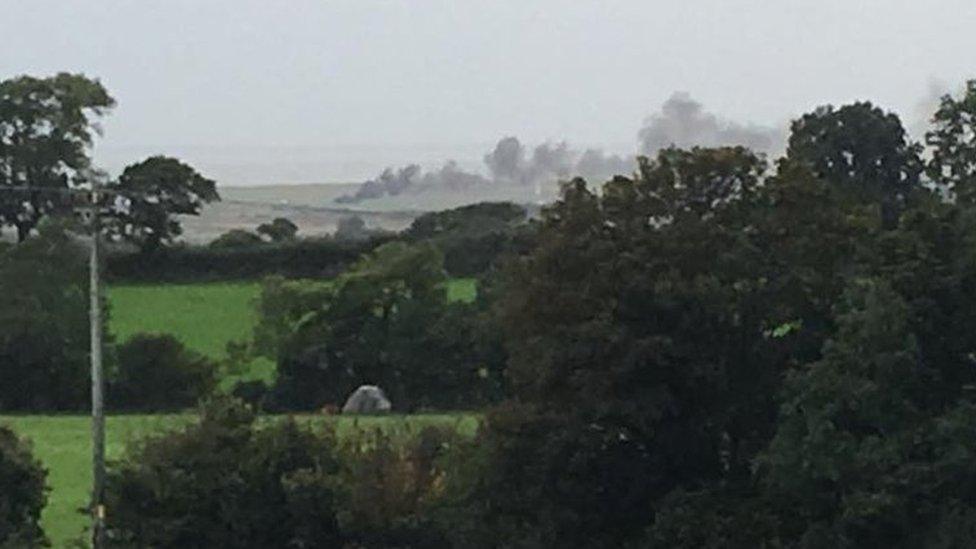 Potential crash scene at Caernarfon Airport