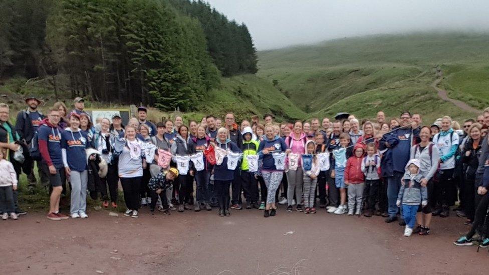 The walkers on Pen Y Fan