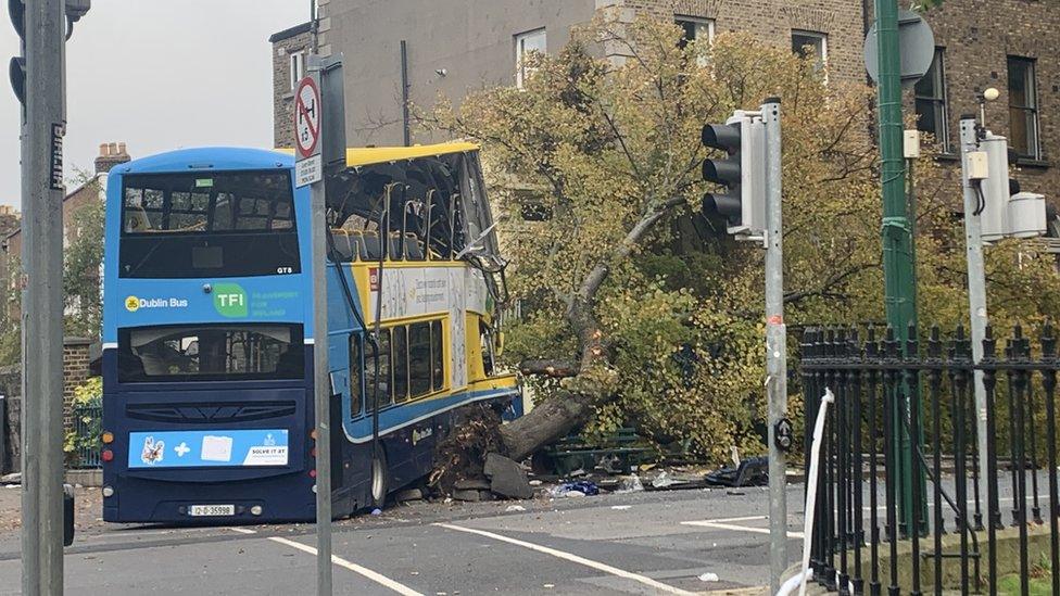 Dublin bus crashed in the Ballsbridge area of Dublin