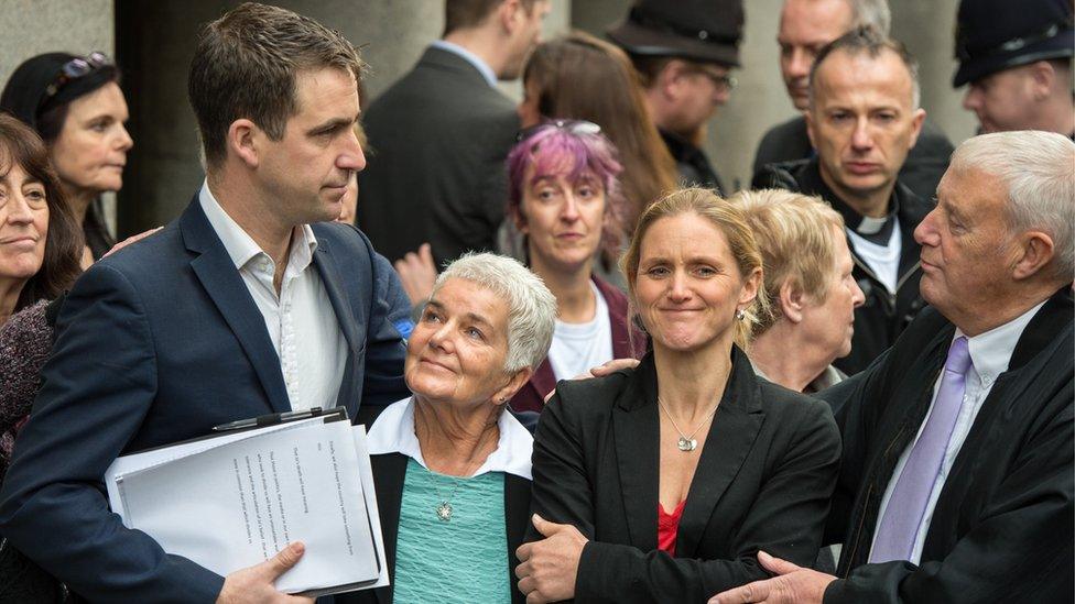 Jo Cox's husband Brendan Cox, mother Jean Leadbeater, father Gordon Leadbeater and sister Kim Leadbeater