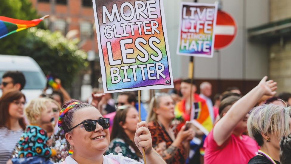 People at Manchester Pride parade 2022