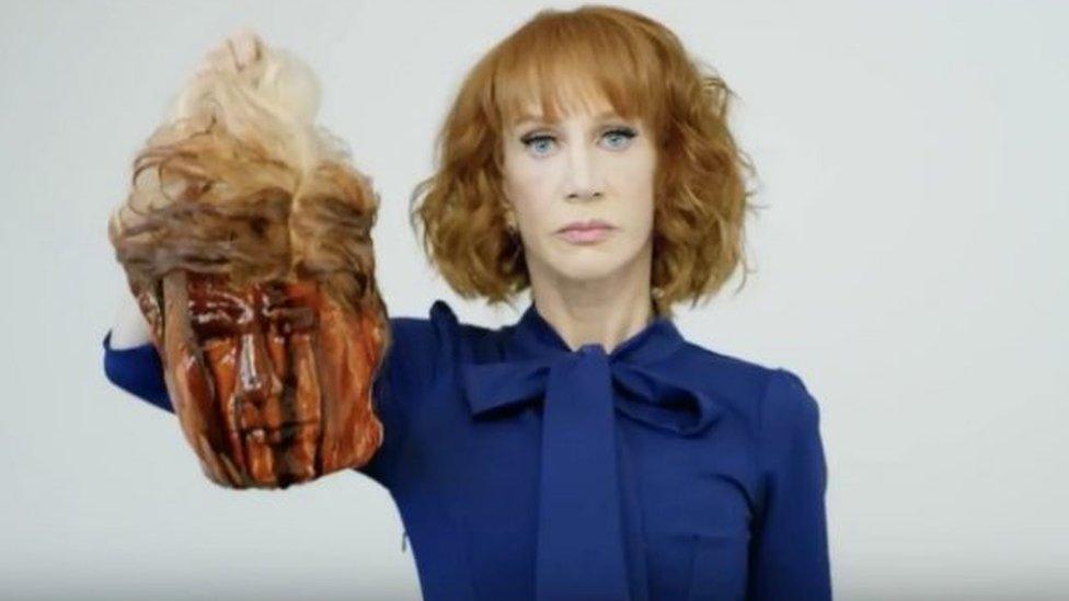 Kathy Griffin with 'Trump' head