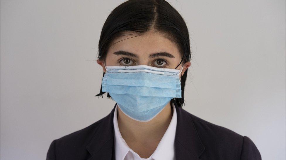 Student in facemask