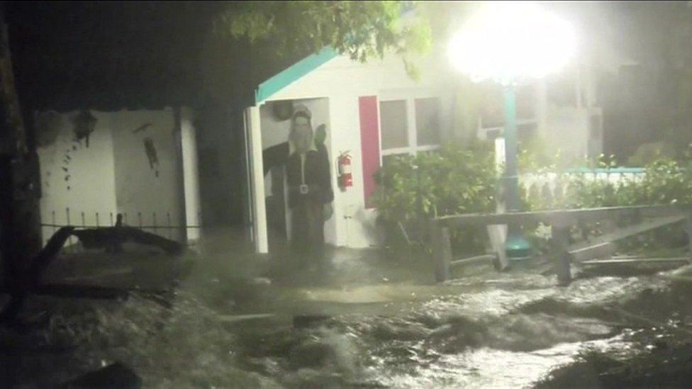 A flooded street in Florida