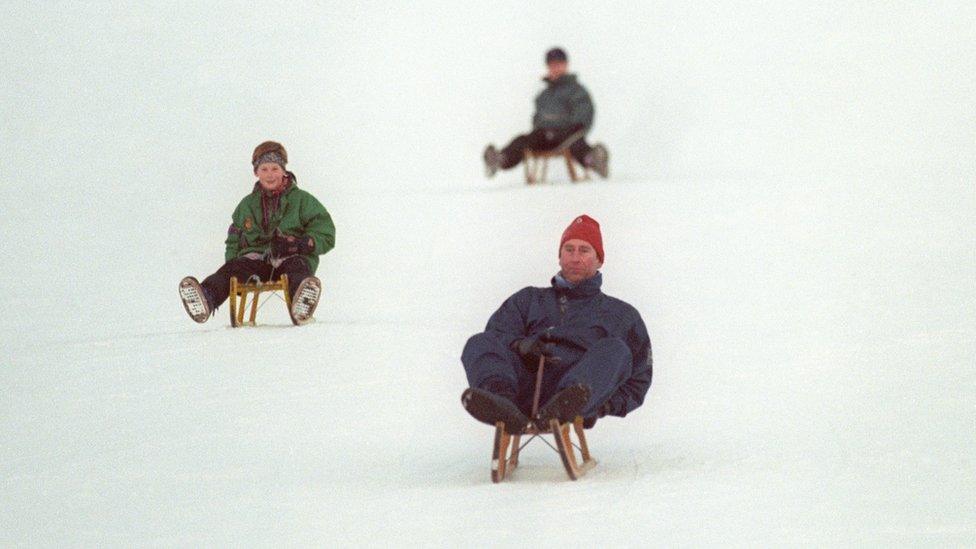 Prince of Wales, followed by his sons Prince Harry and Prince William