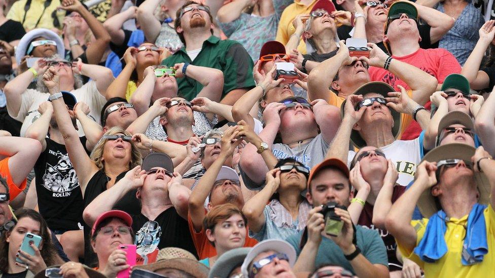 People watching the eclipse