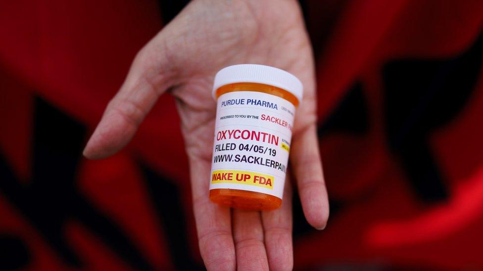 A bottle of Oxycontin pills