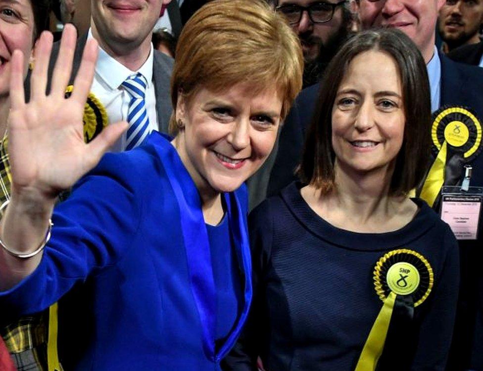 Nicola Sturgeon and Carol Monaghan