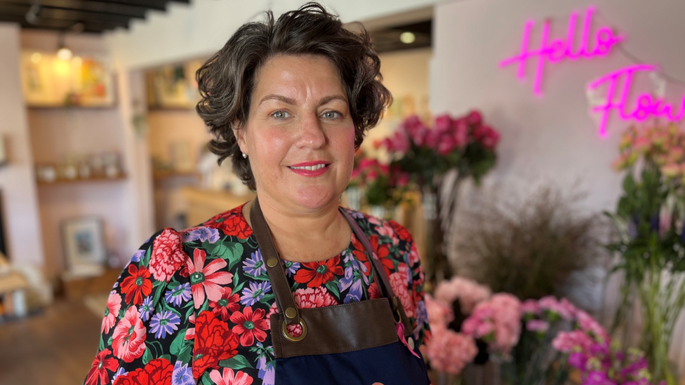 Emma Quinn at her florist in Lowestoft