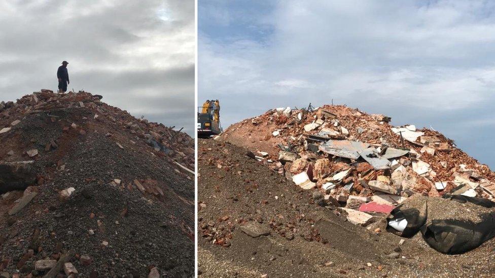 Rubble from the Orfordness Lighthouse demolition