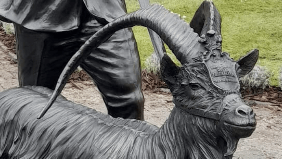 Regimental goat sculpture