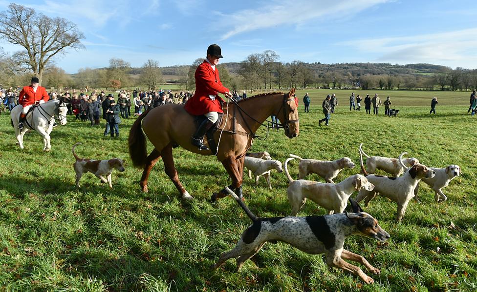 The Avon Vale hunt getting under way on Boxing Day, 2017