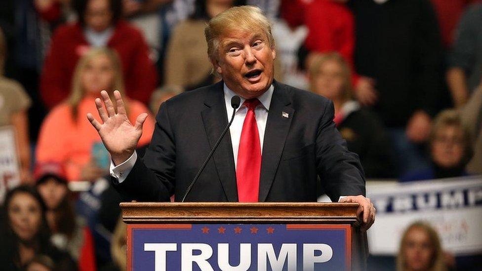 Donald Trump at a campaign rally in Mississipi