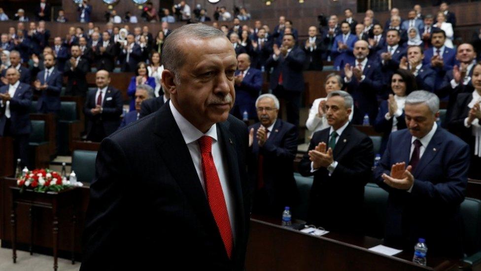 Recep Tayyip Erdogan addresses parliament, 7 July 2018