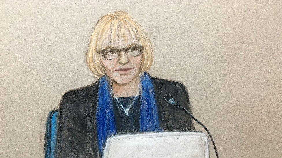 Court sketch of Judge Sarah Munro QC