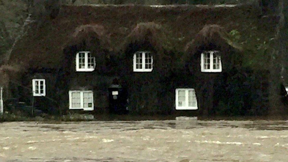 Flooding in Llannrwst, Conwy County