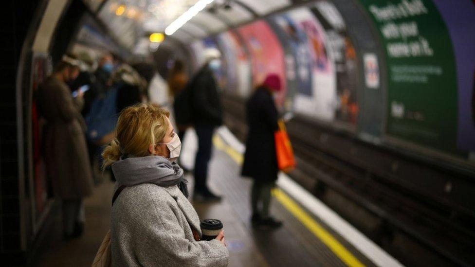 Commuters on the tube