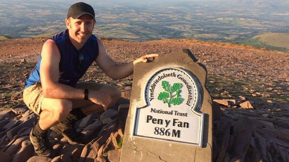 Gareth at the top of Pen y Fan