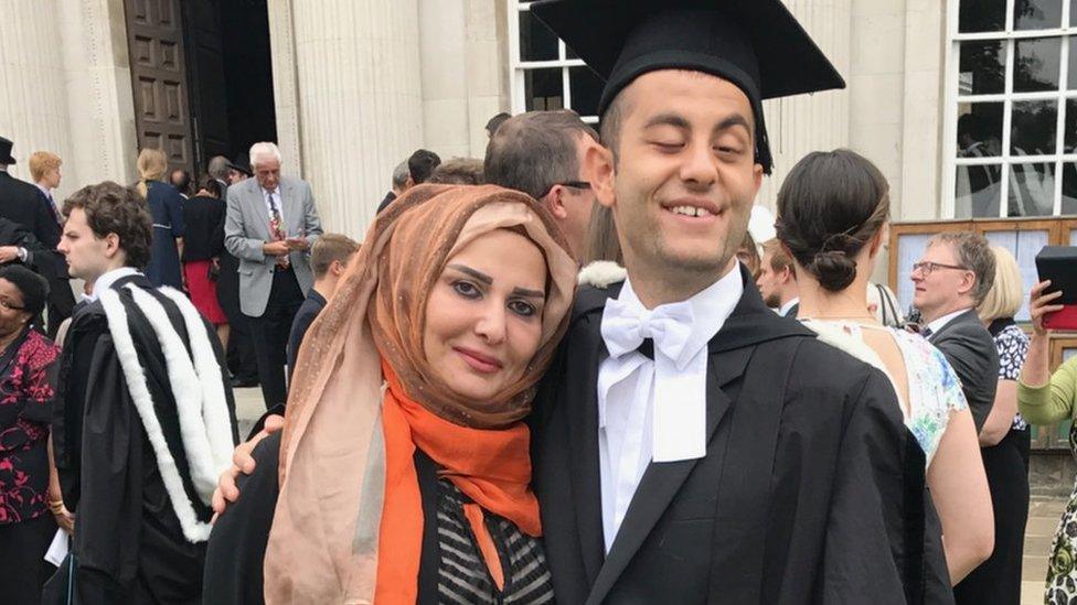 Allan and his mum at graduation