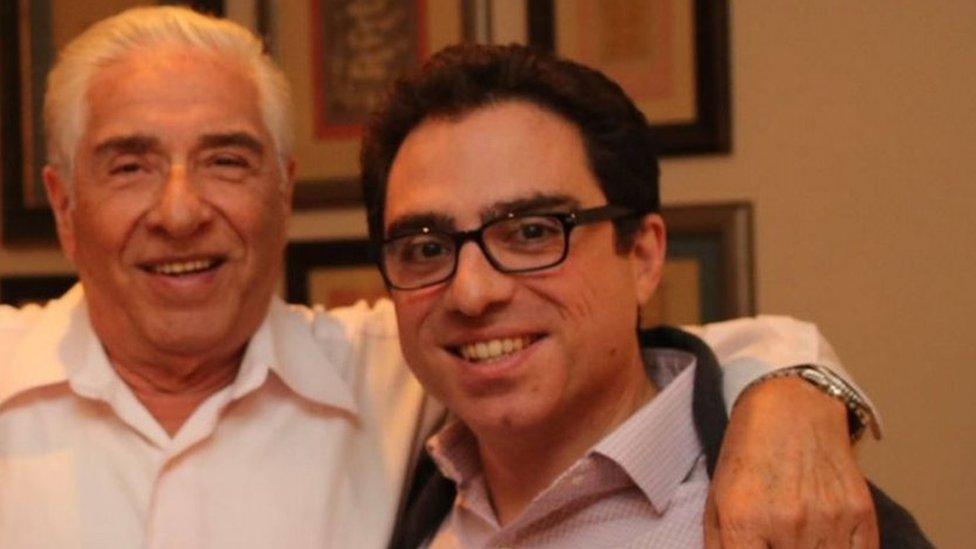 Facebook post showing image of Baquer and Siamak Namazi