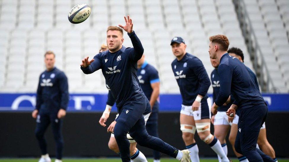 Scotland training at the Stade de France in Paris