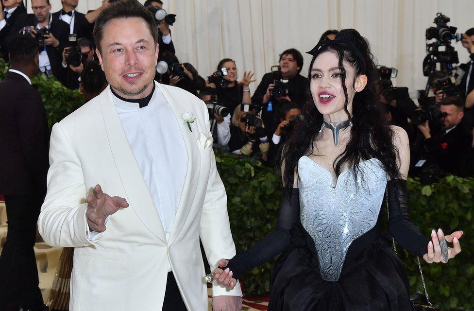 Elon Musk and Grimes arrive for the 2018 Met Gala on May 7, 2018