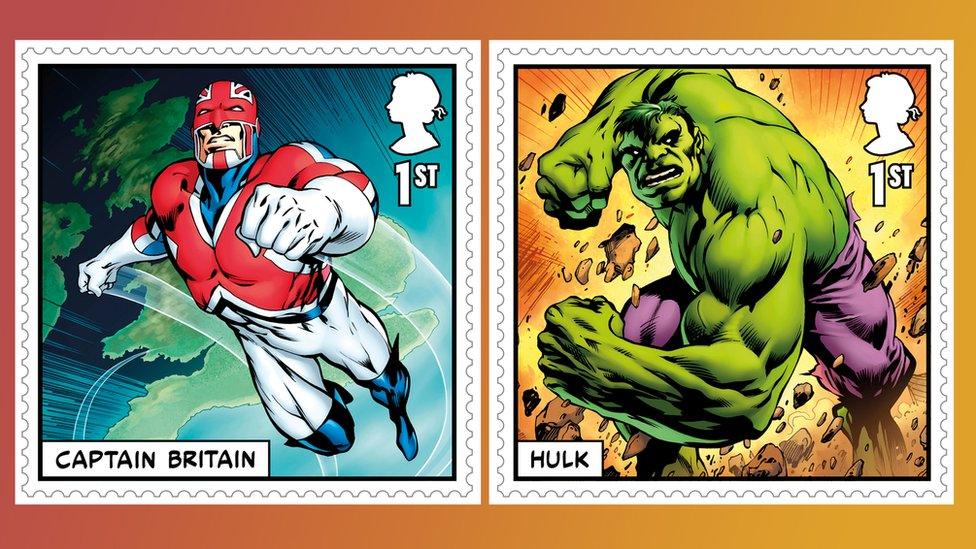 Marvel stamps released by Royal Mail.