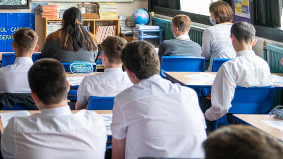 Pupils sitting in a classroom